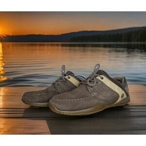 Margaritaville Boat Shoes MG5016D Size US Mens Size 10.5 Brown and Tan Lace Up